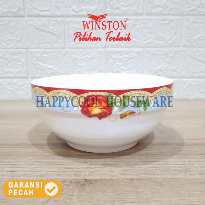 Gambar WINSTON Mangkok Keramik Tebal 8in Garden Rose|Mangkok Makan Bibir 20cm - Merah dari HappyCool Houseware undefined Tokopedia