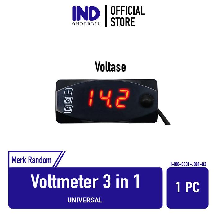 Gambar Voltmeter-Volt Meter 3in1-3 in 1-Pengukur Daya Aki/Jam Digital/Suhu - Merah dari IND Onderdil undefined Tokopedia