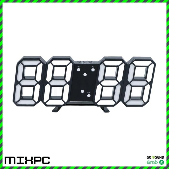 Gambar Jam Meja Digital LED Clock Modern Style - Black dari MIXPC undefined Tokopedia