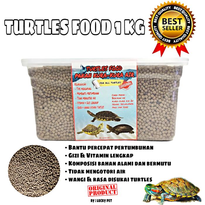 Gambar Makanan pakan pelet kura-kura air 1 kg Brazil res reptile turtle food - Cokelat, 2 MM dari LUCKY PET_NEW undefined Tokopedia