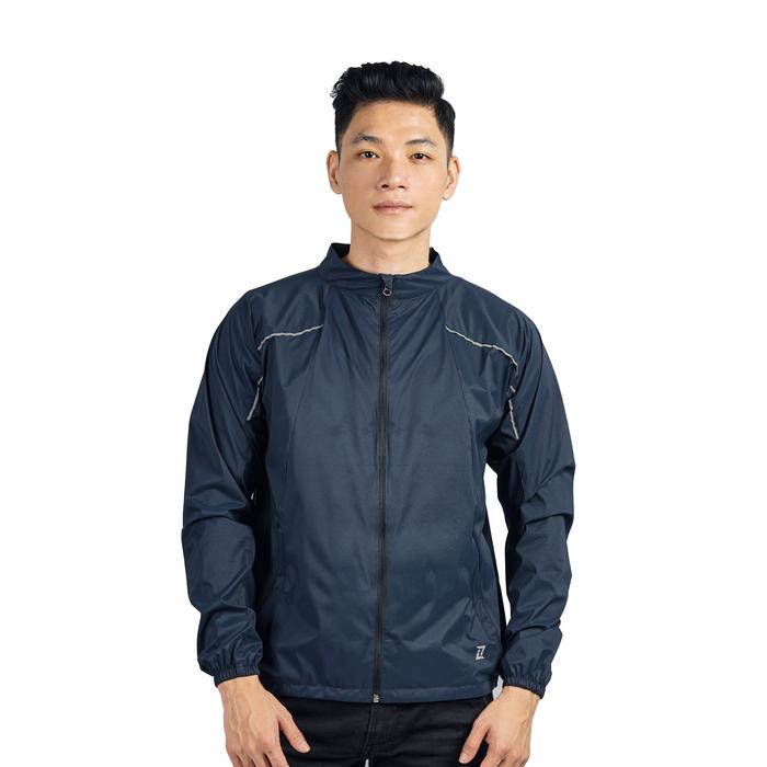 Gambar ZOLEKA Jaket Sport Pria Burnmax Anti Air dan Angin Navy Bahan Milky Polyester Stretch Windproof Waterproof Packable Lightweight dengan Reflective Strip dan Back Ventilation - M dari Zoleka undefined Tokopedia