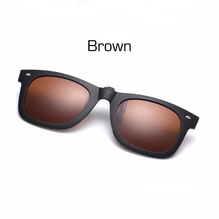 Gambar Vintage Clip on Kacamata Polarized - klip on - sun glasses - anti UV - Brown dari Mart ABC undefined Tokopedia