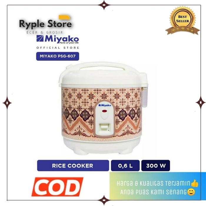 Gambar Miyako Rice Cooker Mini MCM 606ABGS 0.6Liter Magic Com Mini Murah - PSG 607 dari Ryple.store undefined Tokopedia