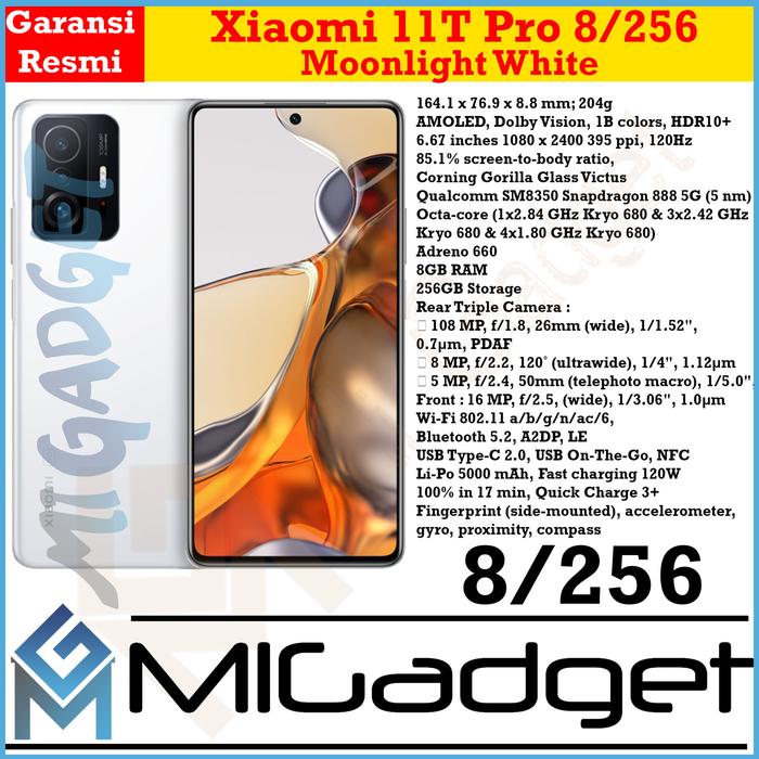 Gambar Xiaomi 11T Pro Mi 11T Pro 8/256 Garansi Resmi - White dari MiGadget Showroom undefined Tokopedia