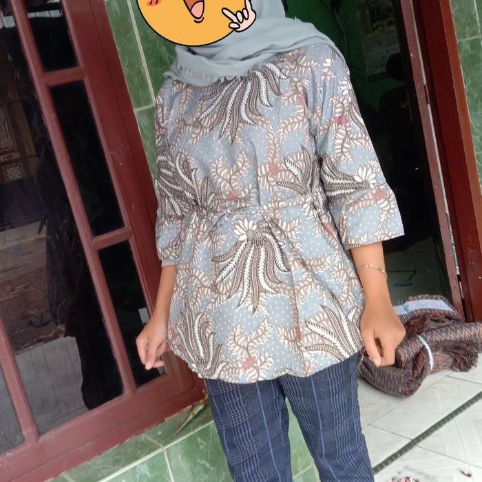 Gambar COD Grosir Batik Wanita Bluse Seragam Kantor seragam Hajatan - Bls Kubis abu, XL dari Aniesa Collection undefined Tokopedia