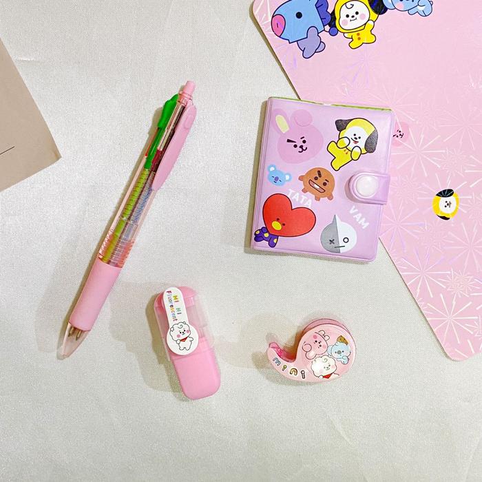 Gambar Set Paket Jurnal Alat Tulis Mini ATK 4 in 1 Lucu BT Kpop Korea Army - Pink dari fancycorner undefined Tokopedia