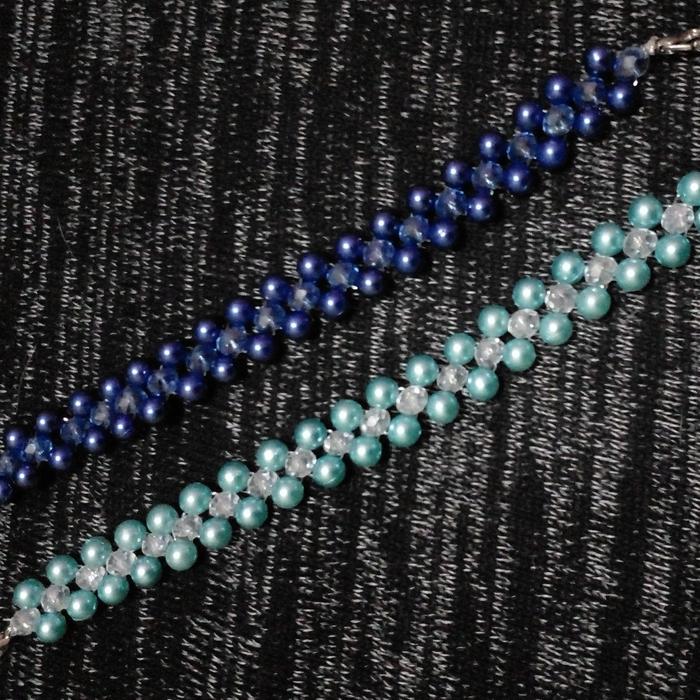 Gambar konektor masker hijab mutiara kristal ceko 2in1 - Biru dari Noonie Shop undefined Tokopedia