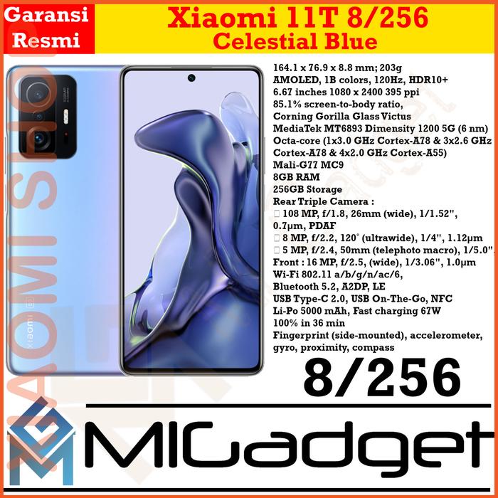 Gambar Xiaomi Mi 11T 11 T 8/256 Garansi Resmi - Blue dari Mi Gadget Shop undefined Tokopedia