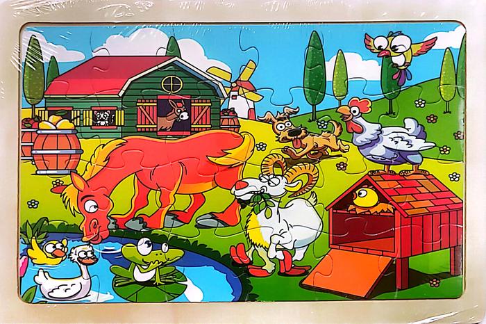 Gambar PUZZLE KAYU TRIPLEX MAINAN ANAK ANAK 24PCS MOTIF BINATANG ANIMAL LUCU - TERNAK dari 7thAvenue undefined Tokopedia