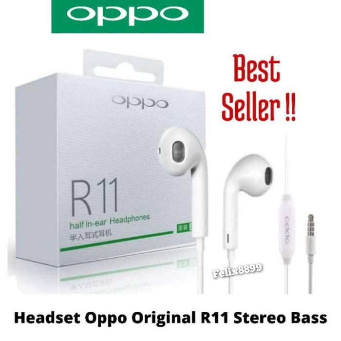 White Oppo A15 Earphone White In-Ear Headphone Earphones Headset