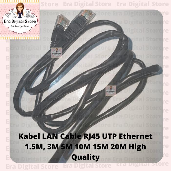 Jual Kabel LAN Cable RJ45 UTP Ethernet 1.5M, 3M 5M 10M 15M 20M High ...