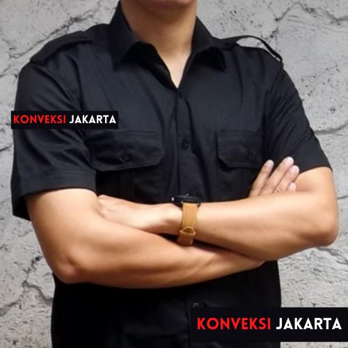 Gambar Kemeja PDL Outdoor Lapangan Lengan Pendek American Drill Hijau Army - Hitam, L dari Konveksi Jakarta Official undefined Tokopedia