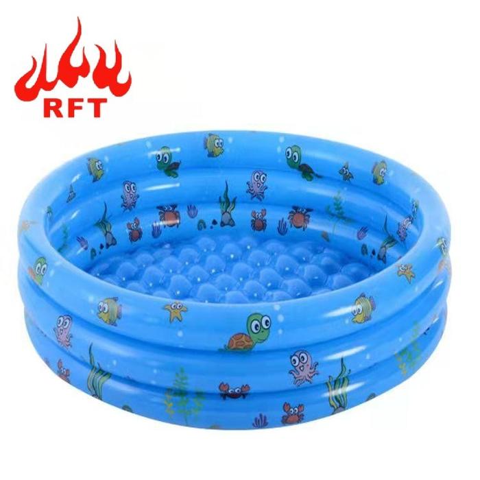 Gambar Inflatable Pool Intime Kolam Renang Karet Anak 3 Ring Pool 130cm - Biru, 100cm dari Masa Kecil Hepi undefined Tokopedia