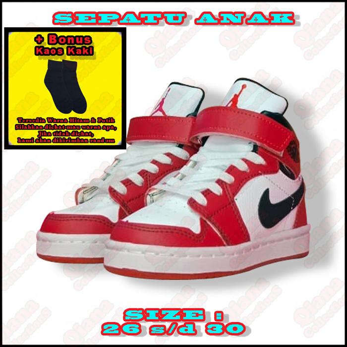 Gambar Sepatu Anak Pria Wanita | Sneakers Air Jordan | Kanvas Abu-Abu Terbaru - Merah Putih NB, 30 dari Qiana_CollectionS undefined Tokopedia