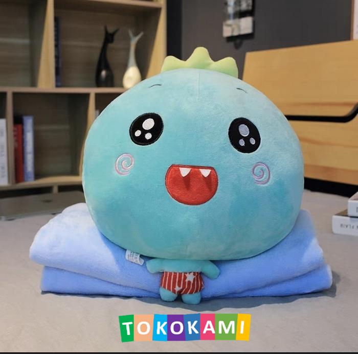 Gambar Boneka Balmut Bantal Selimut Karakter Dino - Biru Muda dari Tokobalmut undefined Tokopedia
