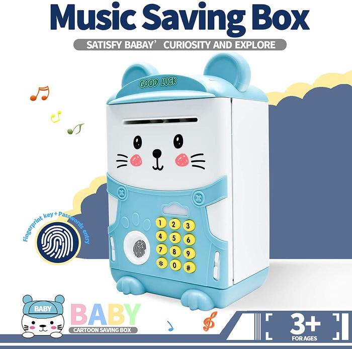 Gambar Mainan Edukasi ATM Celengan Tabungan Sidik Jari Brankas Baterai Finger - Biru Muda dari POZNER SURABAYA undefined Tokopedia