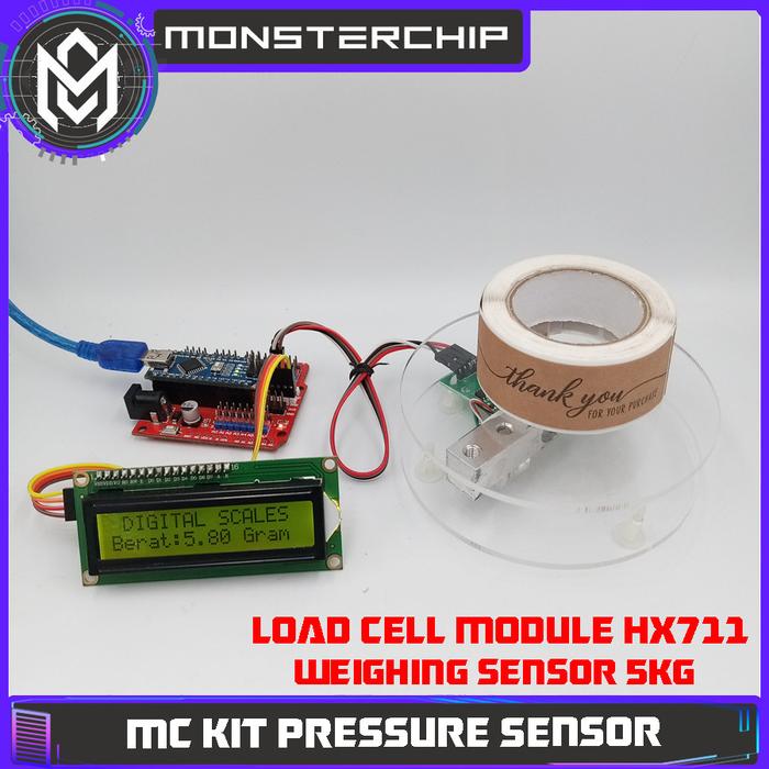 Gambar KIT LOAD CELL PRESSURE SENSOR HX711 5KG DIY TIMBANGAN DIGITAL ARDUINO - PAKET LENGKAP dari Monsterchip Indonesia undefined Tokopedia