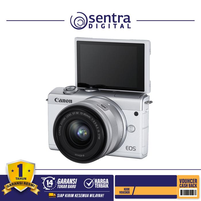 Gambar Canon EOS M200 Mirrorless 15-45mm // canon m200 / canon m200 kit - Putih dari Sentra Digital undefined Tokopedia
