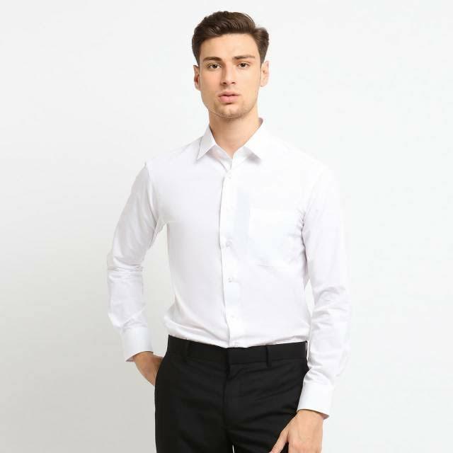 Gambar kemeja putih pria lengan panjang - kemeja polos - kemeja pria formal - Putih, L dari grosir fashion pria_NEW undefined Tokopedia