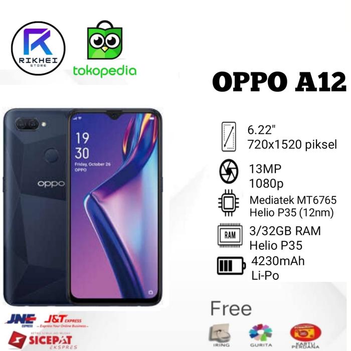 Gambar OPPO A12 3/32GB GARANSI RESMI OPPO INDONESIA - Hitam dari rikhei-store undefined Tokopedia