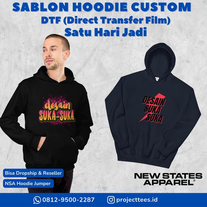 Sablon Hoodie NSA Custom Satuan Tambah Logo