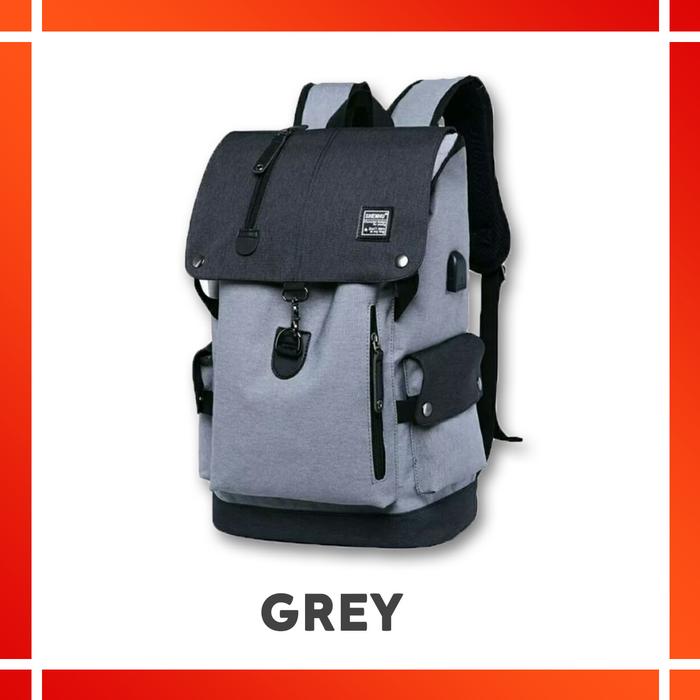 Gambar Ransel ZB Pria Backpack Korea Tas Punggung Kuliah Sekolah Import Murah - Abu-abu dari aufgalery undefined Tokopedia