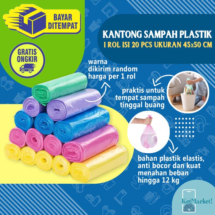 Gambar DISPOSABLE ROLL TRASH BAG 20 pcs Kantong Sampah Plastik Kresek Gulung dari KetMarket Official undefined Tokopedia