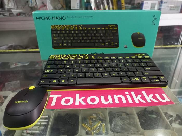 Gambar Logitech Combo Mouse plus Keyboard Wireless Desktop MK-240 NANO - Hitam dari Tokounikku Malang undefined Tokopedia