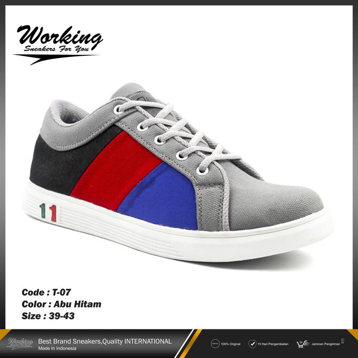 Gambar Sepatu Kets Sneaker T07 Pria dewasa modern kasual new stylis kekinian - Abu-abu, 38 dari Kutsurippa Store undefined Tokopedia
