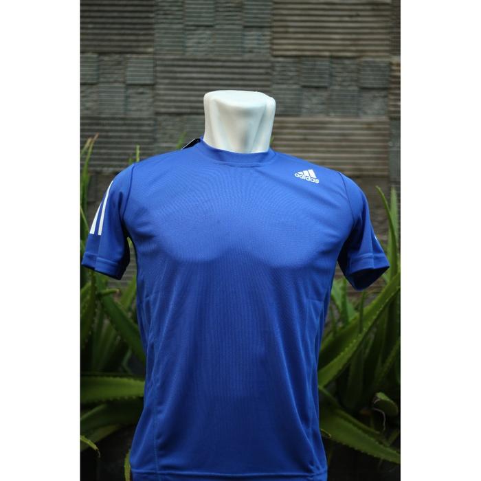 Gambar KAOS OLAHRAGA JUMBO ADIDAS PRIA DRYFIT RUNNING TENNIS GYM BELADIRI - Biru, 3XL dari atasportyk undefined Tokopedia