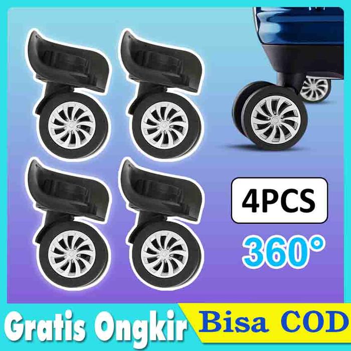 Gambar 4Pcs Replacement Luggage Suitcase Wheels silent Swivel Universal Wheel - Hitam dari IDT4 undefined Tokopedia