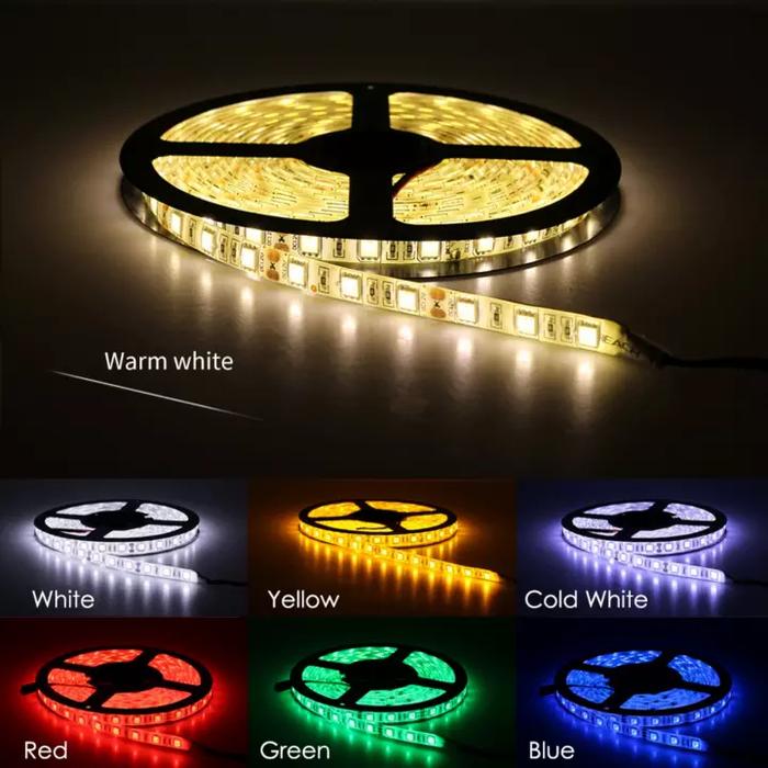 Gambar lampu led roll strip 5 meter flex LED 5050 12v-24v fleksibel LED besar - Kuning, 24volt dari oto varian undefined Tokopedia