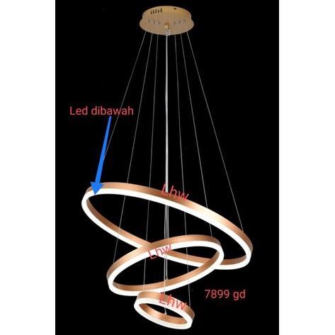 Gambar BEST Lampu gantung/pendapt light modern void 3 ring (OUTER LED RING) - 7899 gd, 20+40+60 cm dari Zavanaa45 undefined Tokopedia