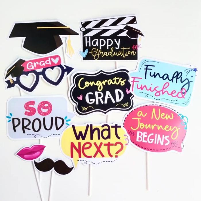 Gambar READY STOCK ONLY PROPS GRADUATION WISUDA AKSESORIS PHOTO BOOTH - GRADBEGIN dari pepadia undefined Tokopedia
