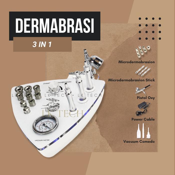 Gambar penyedot komedo 3in1 oxygen spray diamond peeling dermabrasion peeling - DERMABRASI 3IN1 dari Derma tech undefined Tokopedia