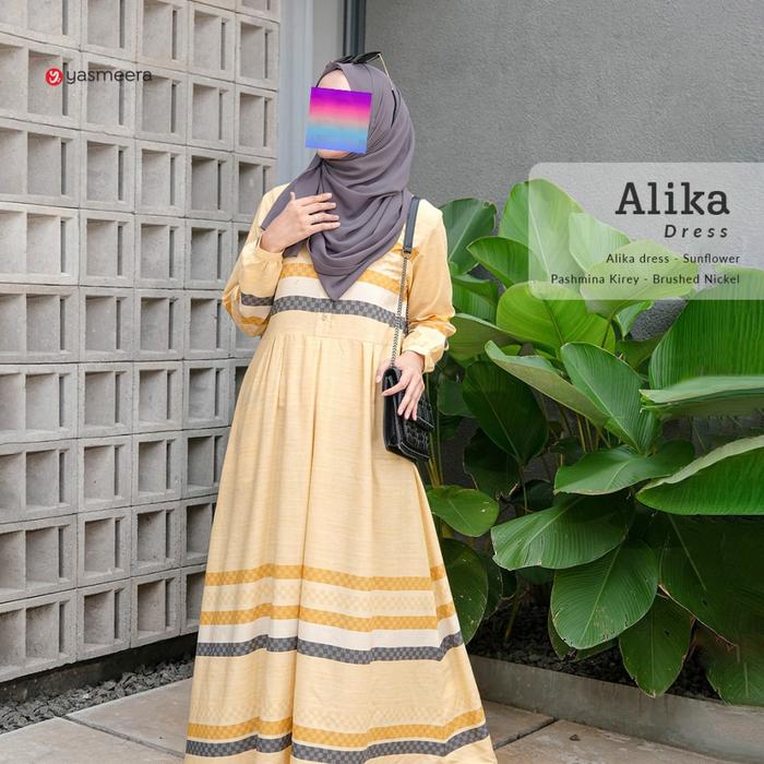 Gambar Gamis Alika Dress By Yasmeera - sunflower, XXXL dari muslimbagus undefined Tokopedia