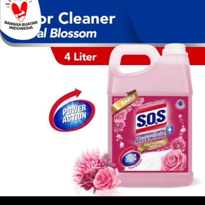 Gambar SOS Floor Cleaner 4 Liter Pembersih Lantai - Floral Blossom dari Inara Khalif Shop undefined Tokopedia