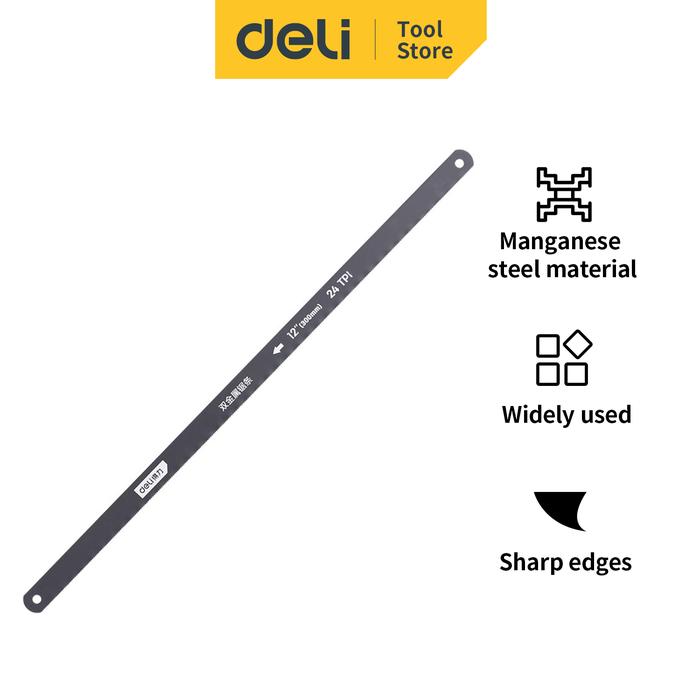 Gambar Mata Gergaji Besi Deli 12" 24 TPI Anti Putus DL610X - Spring Steel dari Deli Tools Official undefined Tokopedia