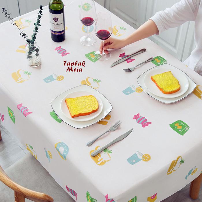 Gambar Taplak Meja Makan Plastik Anti Air Alas table cloth peva 137 X 180 cm - Dessert dari sinarlaut1 undefined Tokopedia