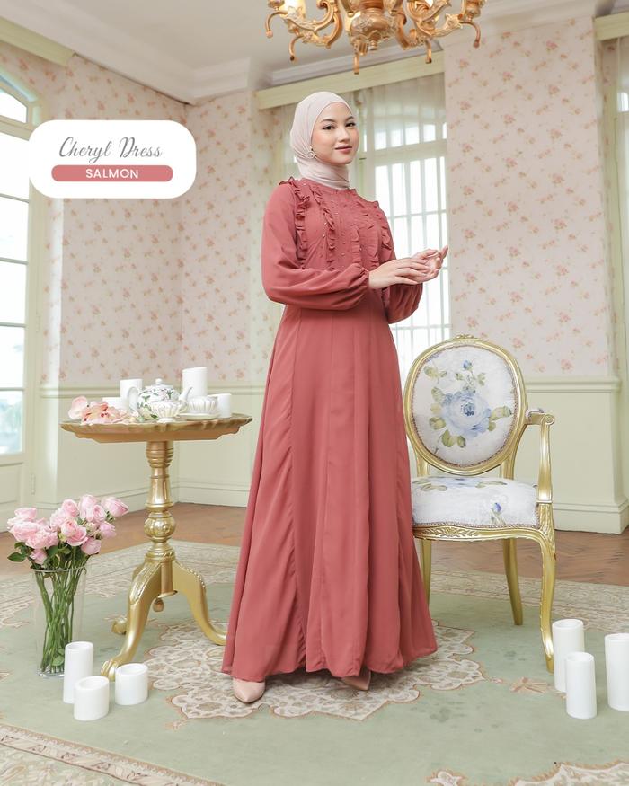 Gambar CHERYL DRESS - SALMON, S dari GAMALEEA FASHION undefined Tokopedia