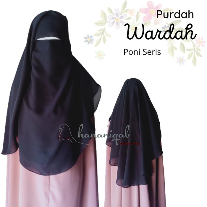 Gambar Niqab Cadar Purdah WARDAH PONI Series | Sifon Silky Lembut | Hananiqab - Hitam dari Hanakinah Store undefined Tokopedia