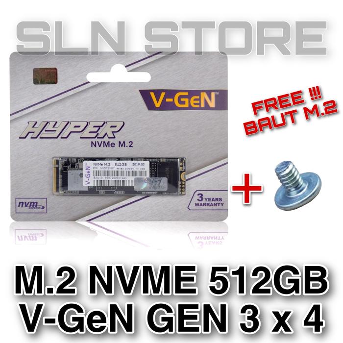 Gambar SSD 512GB NVME M.2 / M2 V-GeN Hyper 512 GB PCIe Solid State Drive 2280 dari SLN Store undefined Tokopedia