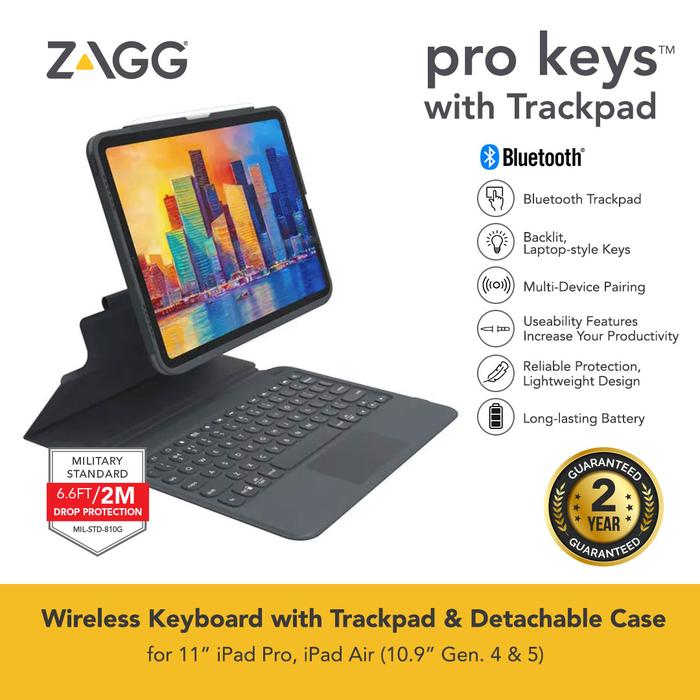 Zagg Pro Keys Ipad Pro Keyboard Case With Trackpad Pro Keys With