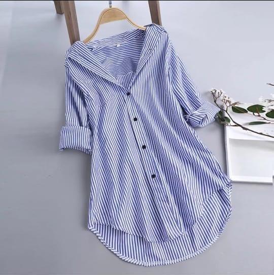 Gambar Tunic Luna Stripe/Fashion Wanita/Kemeja Cewe/Tunik/Atasan Wanita/New - Blue dari lapickmeupstores undefined Tokopedia