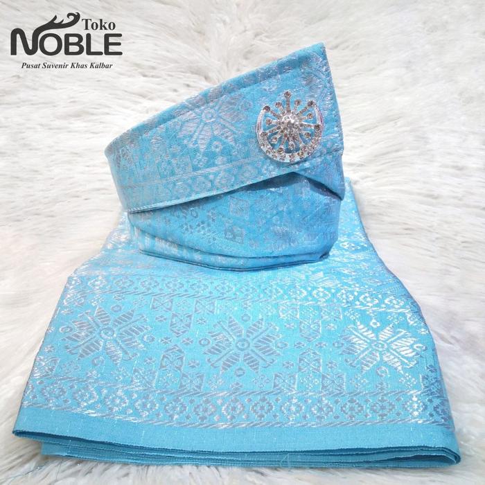 Gambar SATU SET TANJAK DAN KAIN SAMPIN 4 - Biru Silver dari Noble Pontianak undefined Tokopedia