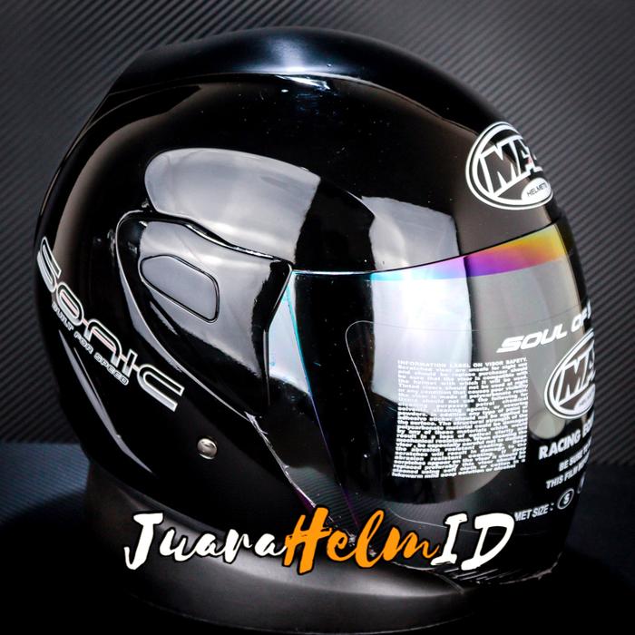 Gambar MAZ HELM SONIC SOLID / BLACK GLOSSY / HALFFACE SINGLE VISOR - L dari JUARAHELM ID undefined Tokopedia