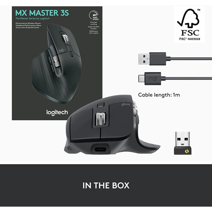 Gambar Logitech MX Master 3S Wireless Bluetooth Mouse MX Master 3 S - GRAPHITE dari Gaming Plus Store undefined Tokopedia