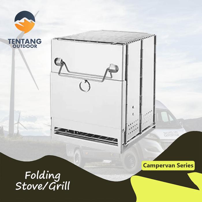 Gambar Folding Stove Wood Burning Stainless Steel Grill BBQ Camping Outdoor - Large dari TentangOutdoor undefined Tokopedia