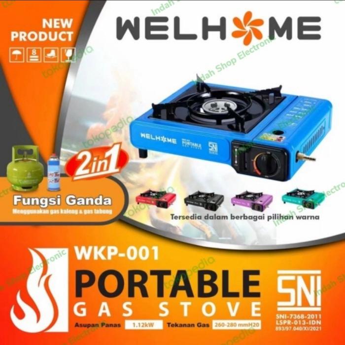 Gambar Kompor Gas Portable Welhome 2in1 ( Tabung Gas Elpiji & Kaleng ) - WELHOME dari Indah Shop Electronic undefined Tokopedia