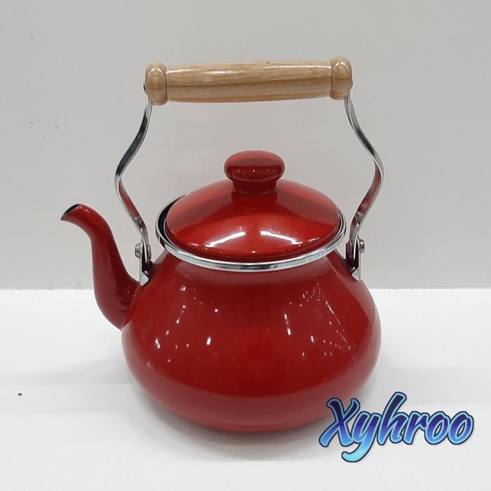 Gambar Teko Enamel Cerek Ceret Enamel 25F Merah dari LitlleShopSby undefined Tokopedia